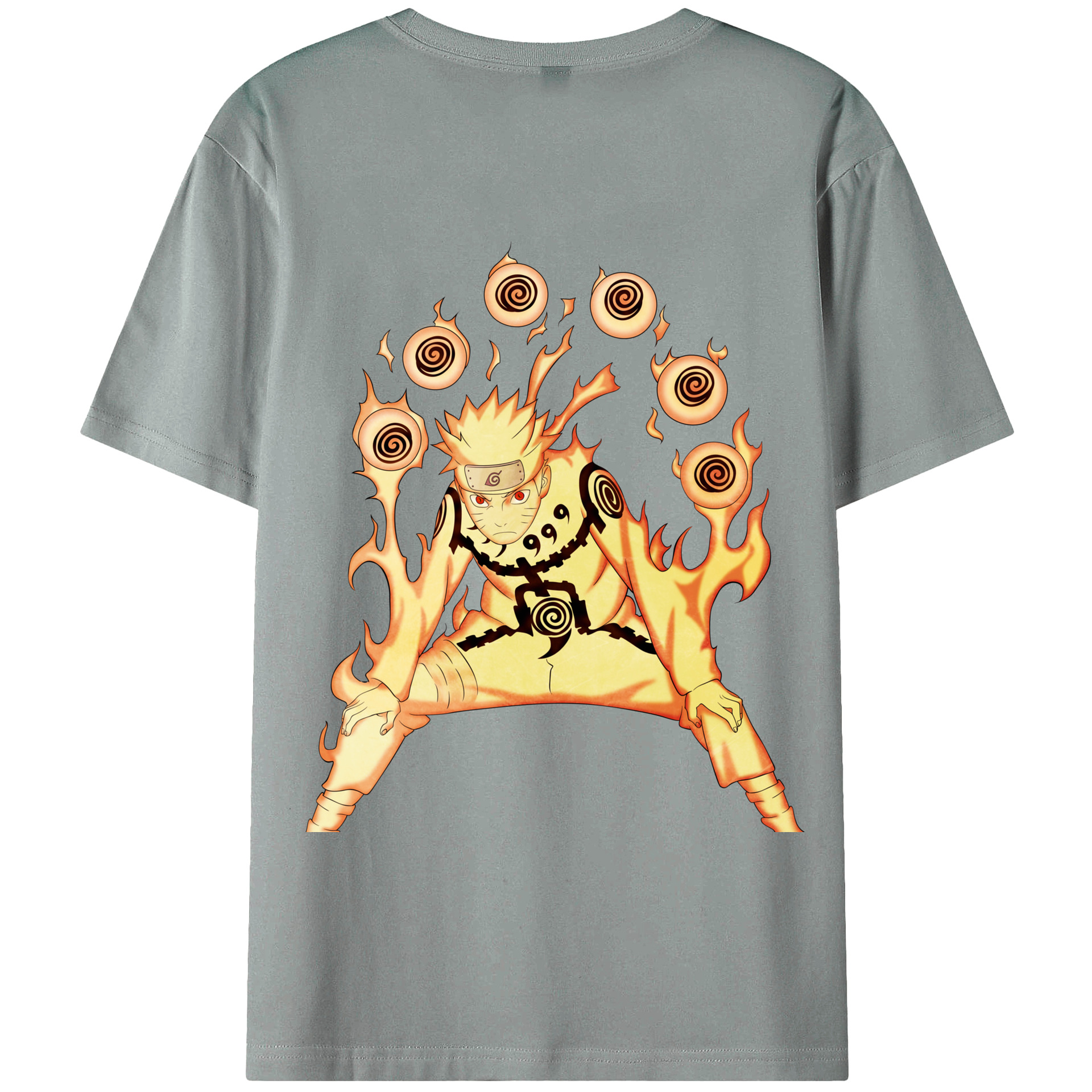 （画像用） NARUTO -ナルト- うずまき ナルト Uzumaki Naruto 綿100％ メンズ半袖Tシャツ（バックプリント） 通気性